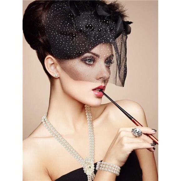 Vintage Pearl Rhinestone Jewelry Set for Women Pearl Necklace Bracelet Earrings - Picture 6 of 6